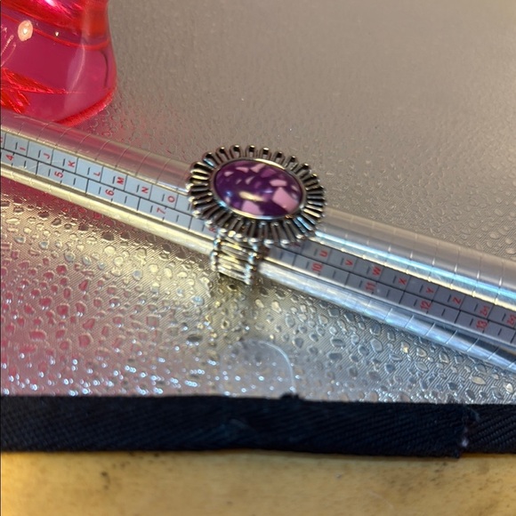 Purple and Silver Statement Earrings - Picture 4 of 6